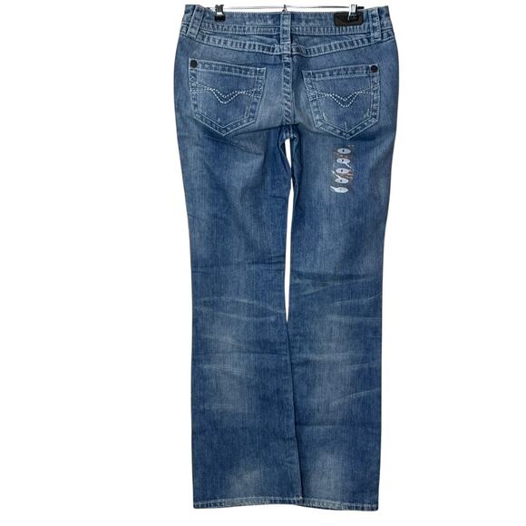 New Harley Davidson Low Rise Distressed Boot Cut Jeans Women 8 NWOT Pockets - Picture 2 of 11